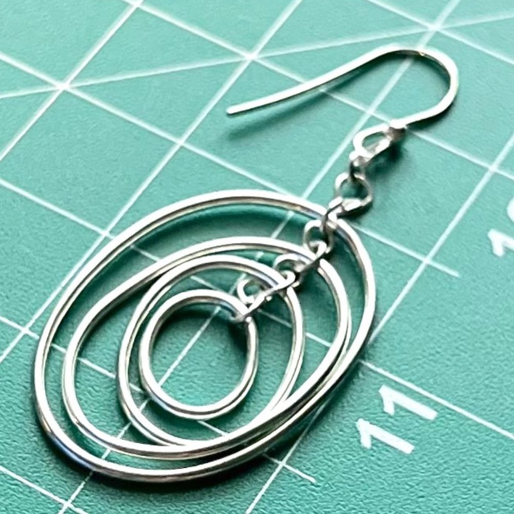 925 Sterling Silver Four Polished Oval Earrings on French Wire